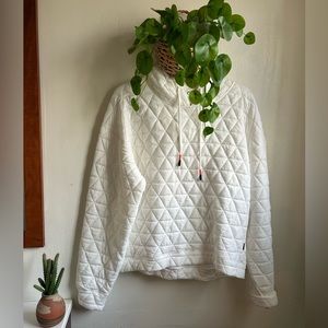 Zyia Active Quilted Hoodie Pullover in White Activewear Like New